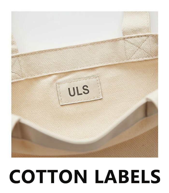 Soft, eco-friendly cotton labels made for sustainable and natural branding.