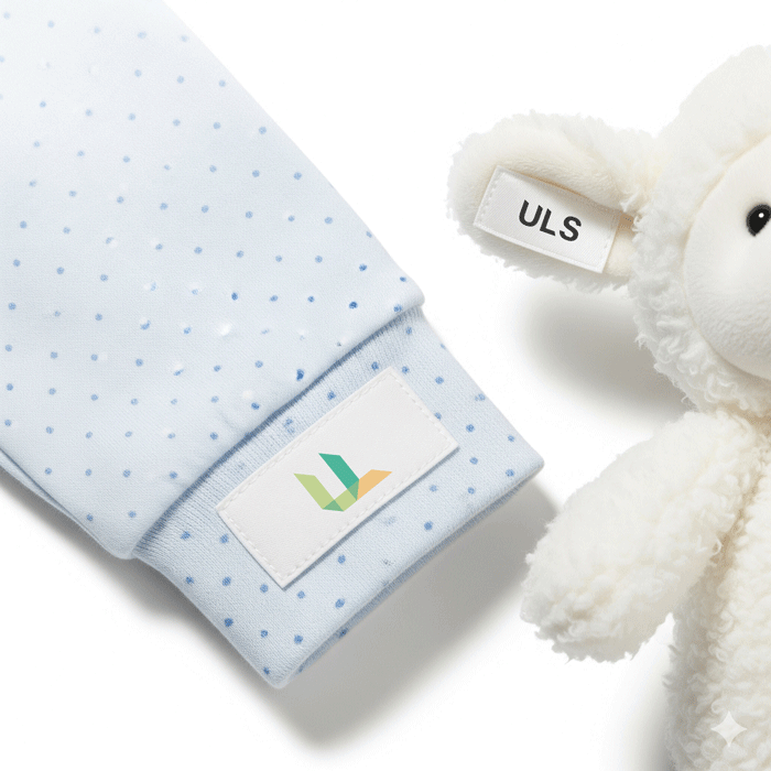 Eco-friendly cotton label with natural texture