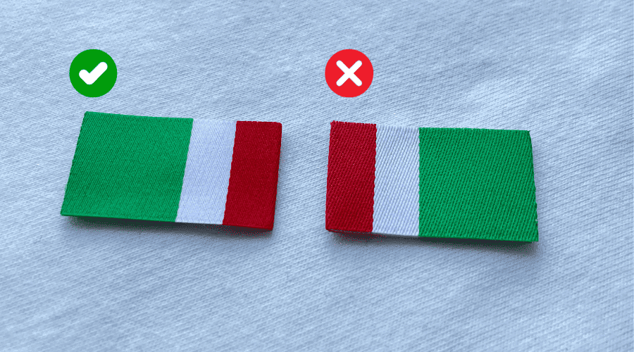 Macro comparison of high-density vs low-density woven labels