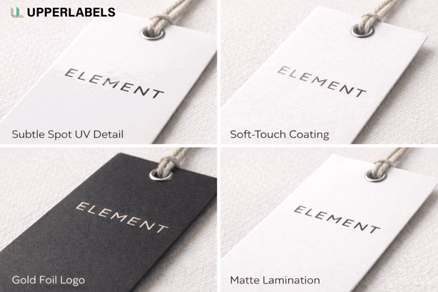 Hang tag with subtle spot UV detail