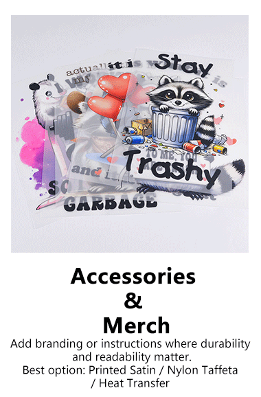 Assorted full color heat transfer designs for streetwear graphics and custom artwork