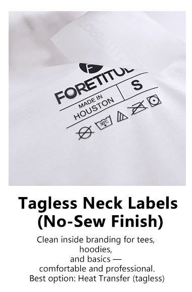 Tagless Neck Labels No Sew Finish