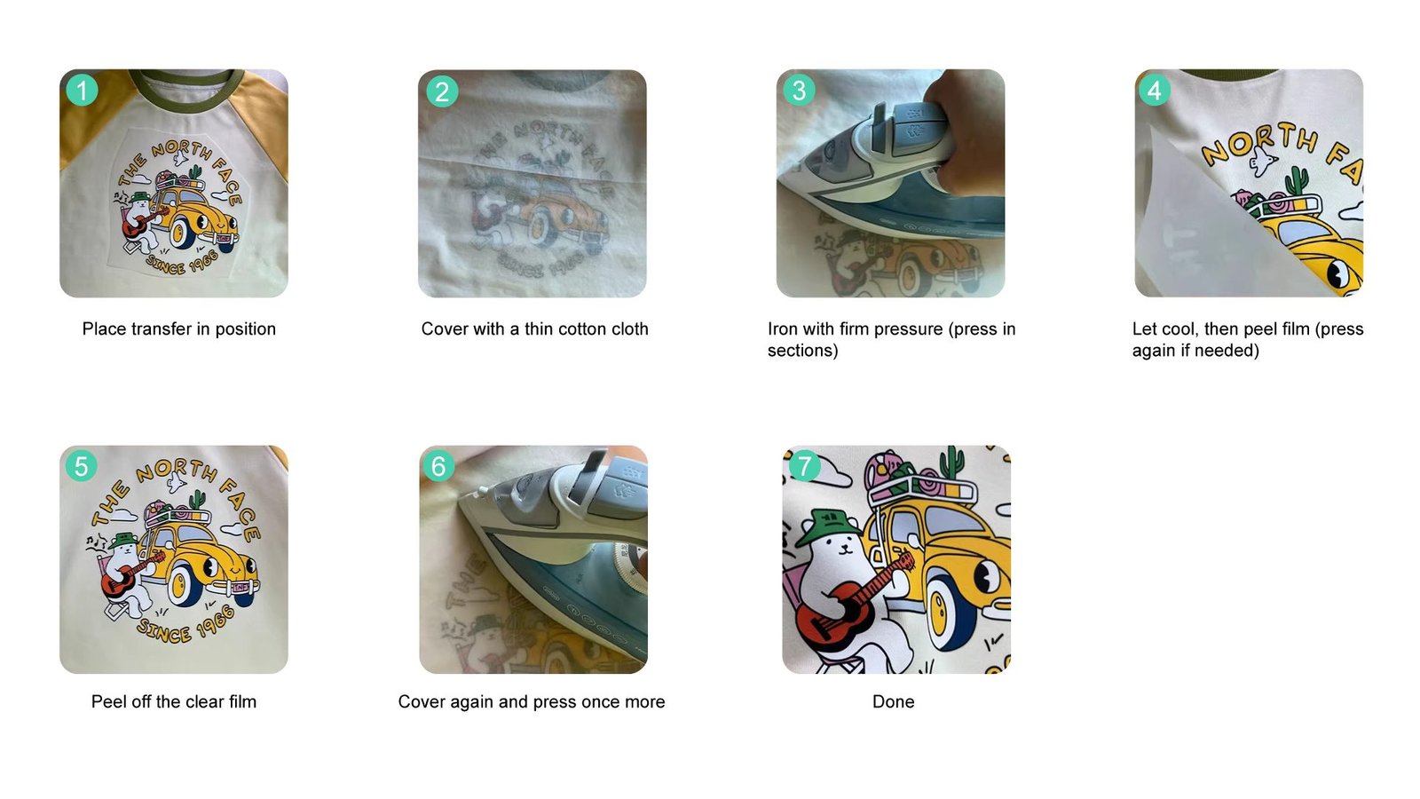 Heat transfer label process: artwork, proof, production, QC, shipping